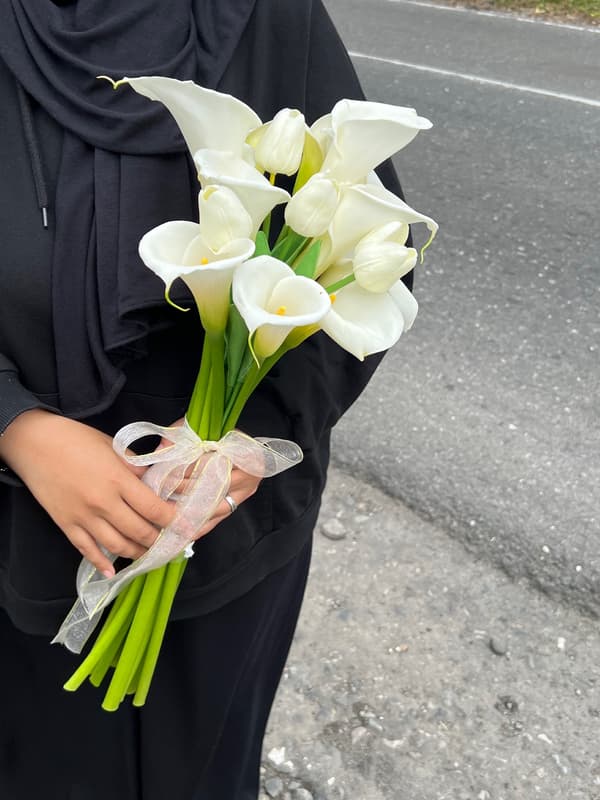 Fresh Calla lily x Tulip Latex Artificial (imitasi)